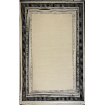سجاد تركي اطار برواز فيكتوريا 41607A كريم اسود مقاس 150*220