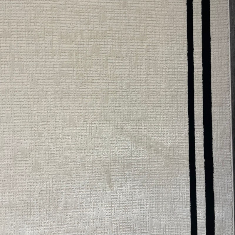 سجاد تركي اطار برواز فيكتوريا 41307A كريم اسود مقاس 150*220