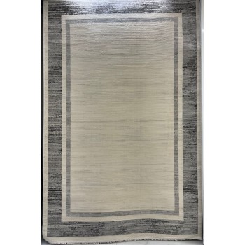 سجاد تركي اطار برواز فيكتوريا 41358A كريم اسود مقاس 80*150