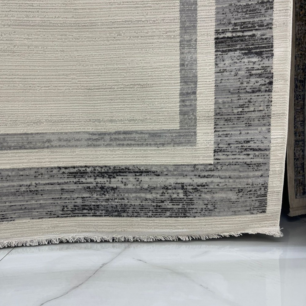 سجاد تركي اطار برواز فيكتوريا 41358A كريم اسود مقاس 80*150 سجاد تركي اطار برواز فيكتوريا 41358A كريم اسود مقاس 80*150