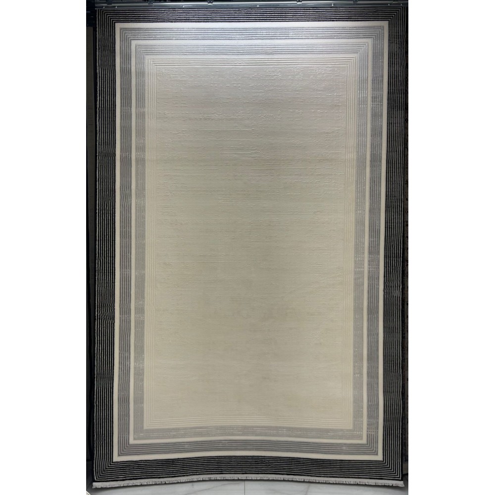 سجاد تركي اطار برواز فيكتوريا 41601A كريم اسود مقاس 80*150 سجاد تركي اطار برواز فيكتوريا 41601A كريم اسود مقاس 80*150