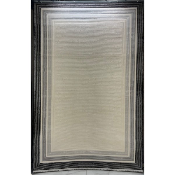 سجاد تركي اطار برواز فيكتوريا 41361A كريم اسود مقاس 200*300