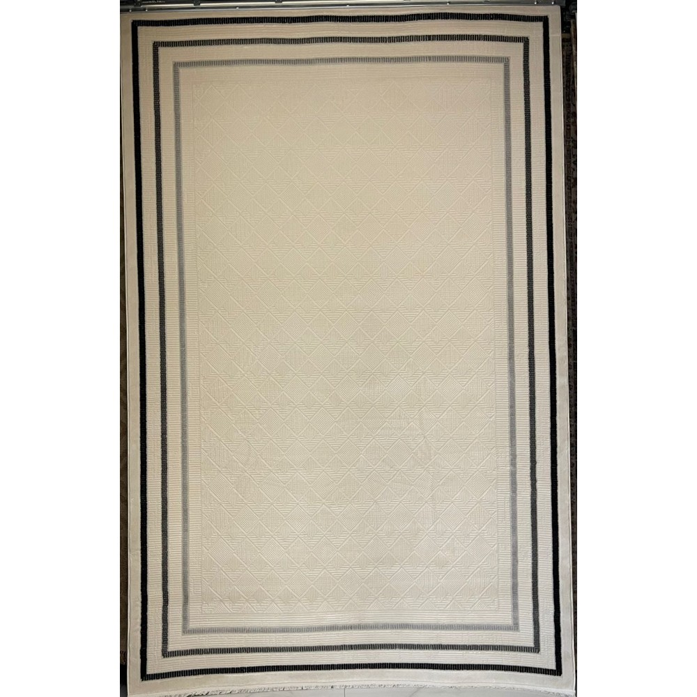 سجاد تركي اطار برواز فيكتوريا 38247A كريم اسود مقاس 80*150 سجاد تركي اطار برواز فيكتوريا 38247A كريم اسود مقاس 80*150