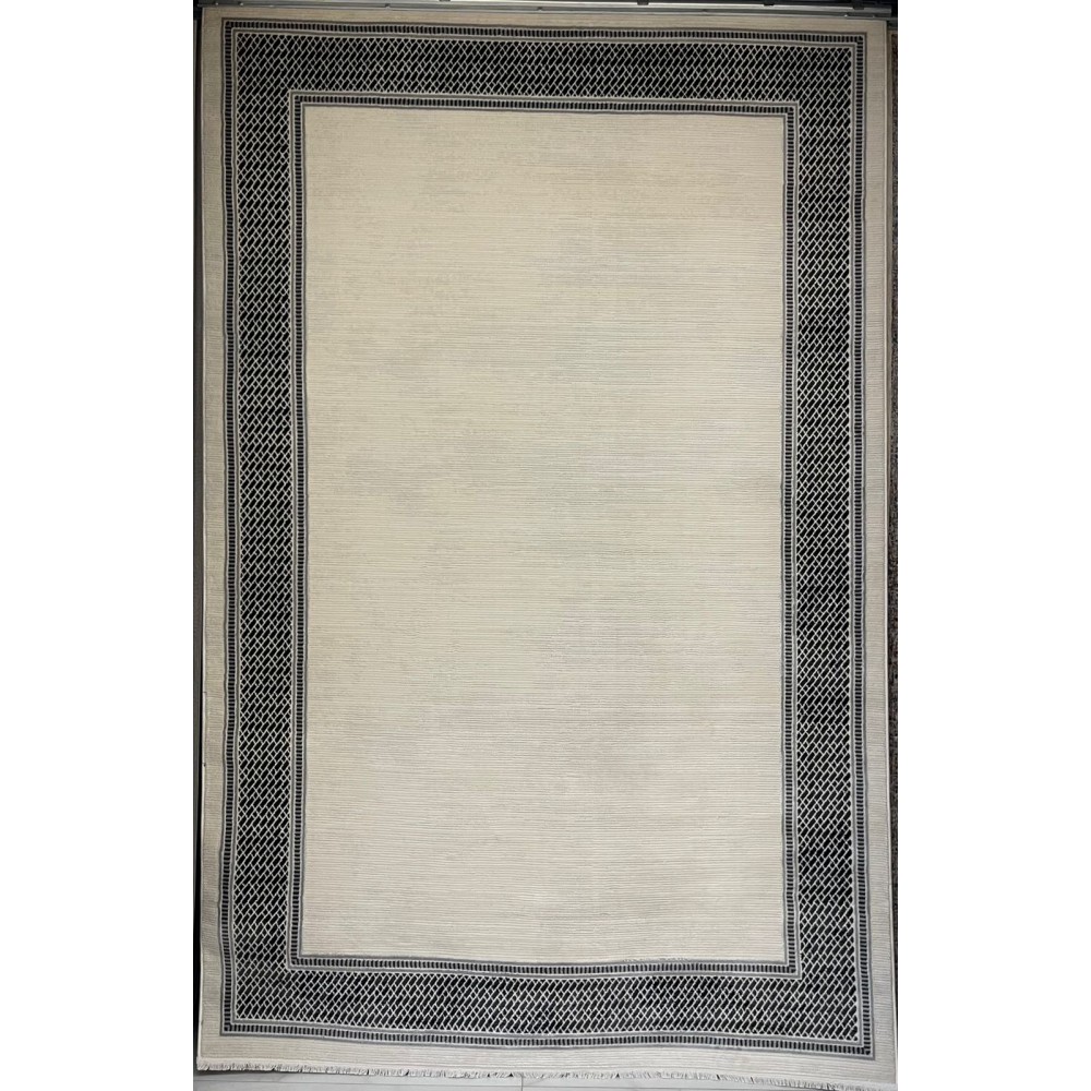 سجاد تركي اطار برواز فيكتوريا 41602A كريم اسود مقاس 150*220 سجاد تركي اطار برواز فيكتوريا 41602A كريم اسود مقاس 150*220