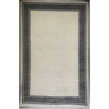 سجاد تركي اطار برواز فيكتوريا 41602A كريم اسود مقاس 150*220