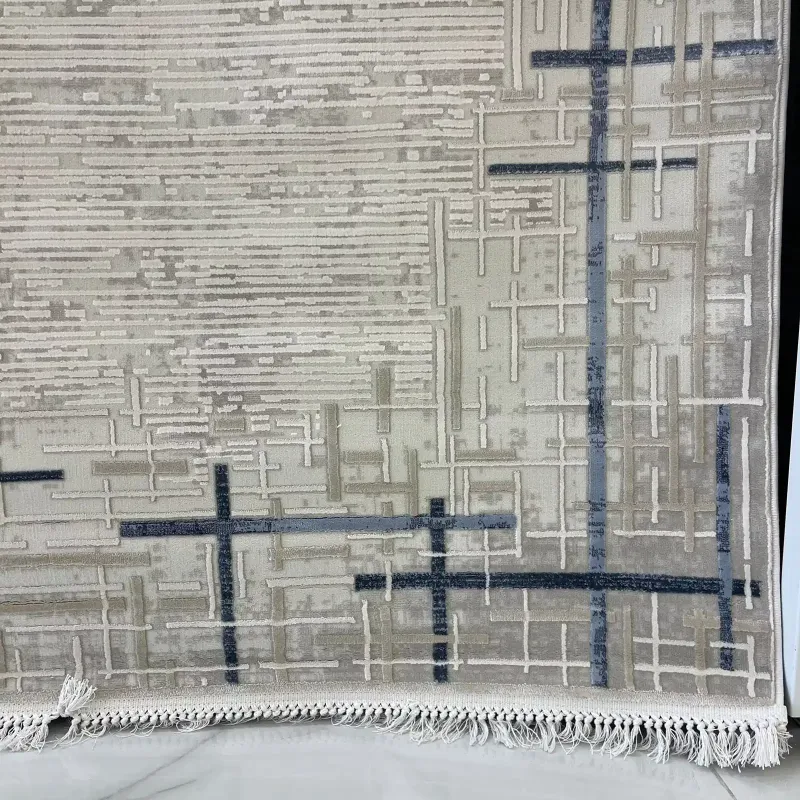 سجاد تركي فوج 36232A كريم سماوي مقاس 250*350 - سجاد مودرن