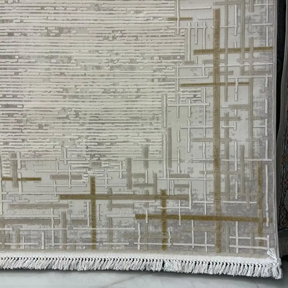 سجاد تركي فوج 36232A كريم ذهبي مقاس 300*400 - سجاد مودرن