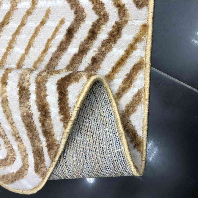 موكيت امواج تركي A1516 بيج ذهبي 100*100