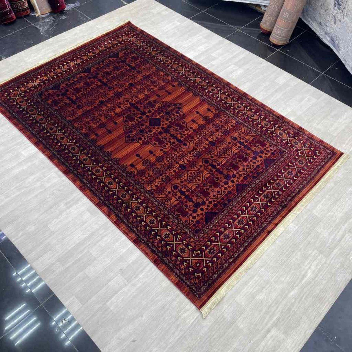 سجاد بخارى تركي p1139 احمر مقاس 120*170