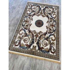 سجاد تركي كشمير نقش ايراني كريم مقاس 400*500