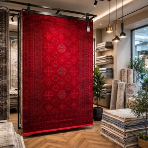سجاد تركي بخارى هرات افغاني P1456 احمر غامق مقاس 80*150