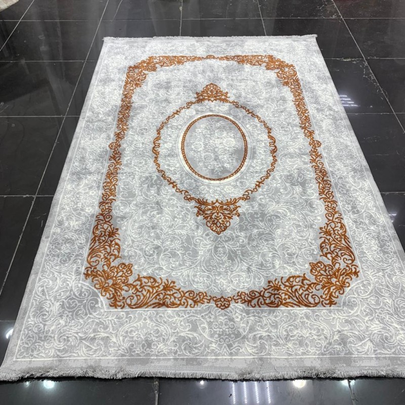سجاد تركي نيو سوفت 67 رصاصي فاتح مع اورنج
