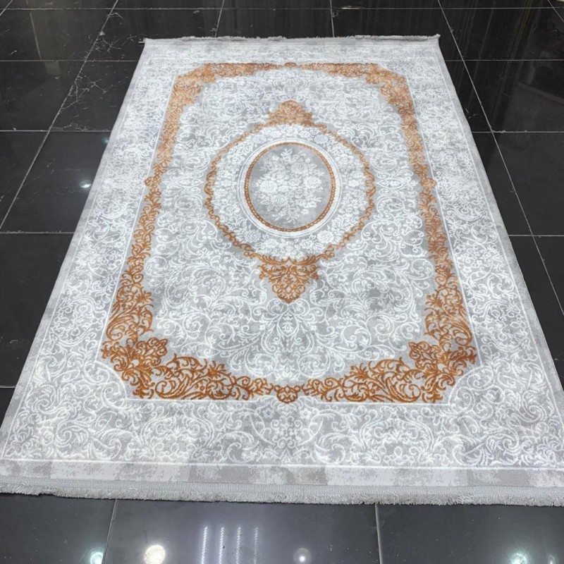 سجاد تركي نيو سوفت 67 رصاصي فاتح مع اورنج