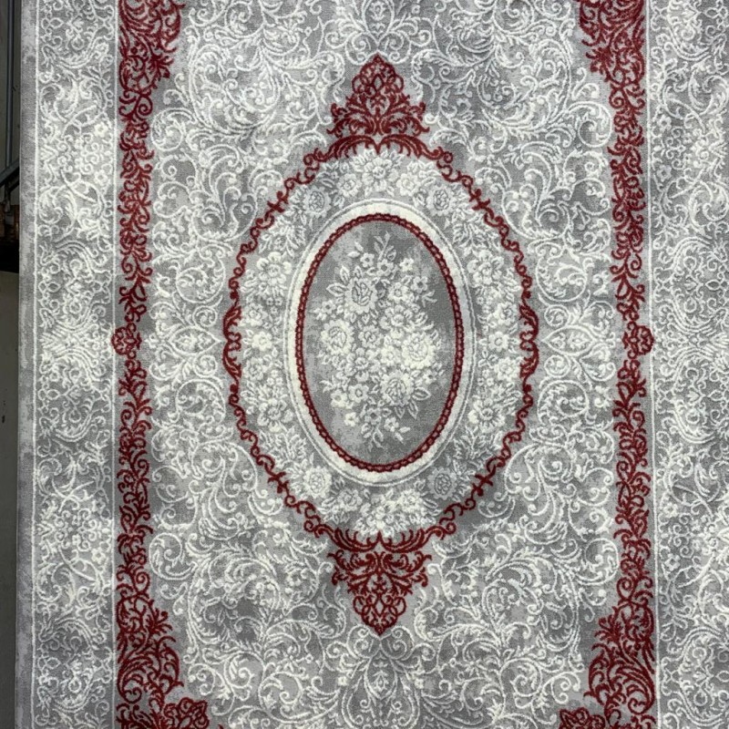 سجاد تركي نيو سوفت 67 رصاصي فاتح مع احمر