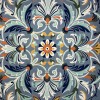 سجاد تركي اوركيد نقش كوري HR36A سماوي كريم مقاس 100*300