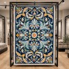 سجاد تركي اوركيد نقش كوري HR36A كحلي كريم مقاس 300*400