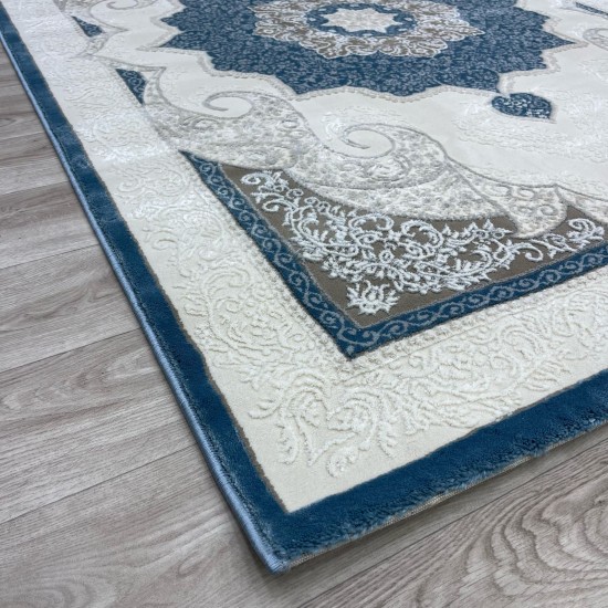 Turkish Paris carpet modern soft 0DS90Z blue light beige size 200*200 Turkish Paris carpet modern soft 0DS90Z blue light beige size 200*200