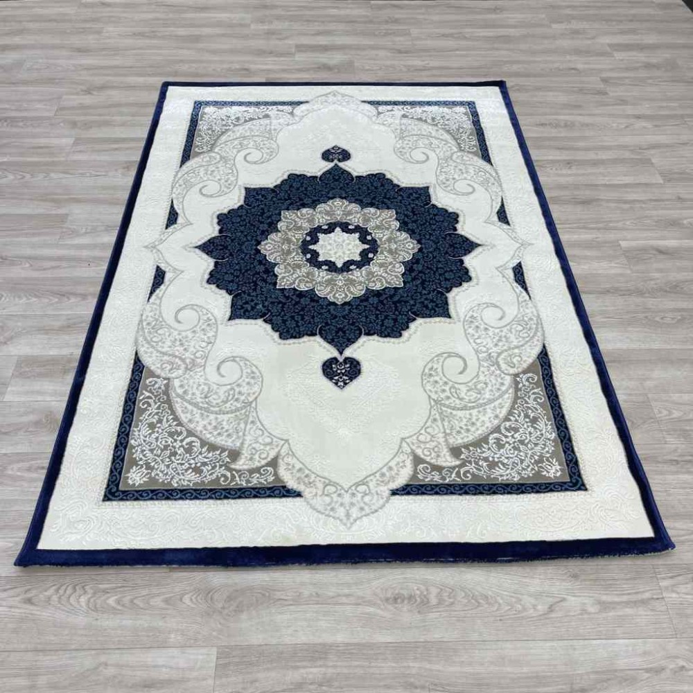 سجاد تركي باريس مودرن ناعم 0DS90Z كحلي بيج فاتح مقاس 100*200