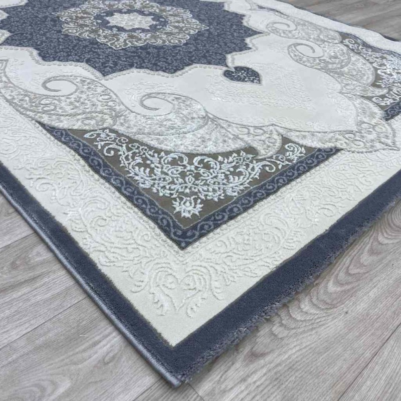 سجاد تركي باريس مودرن ناعم 0DS90Z رصاصي غامق بيج فاتح مقاس 250*350
