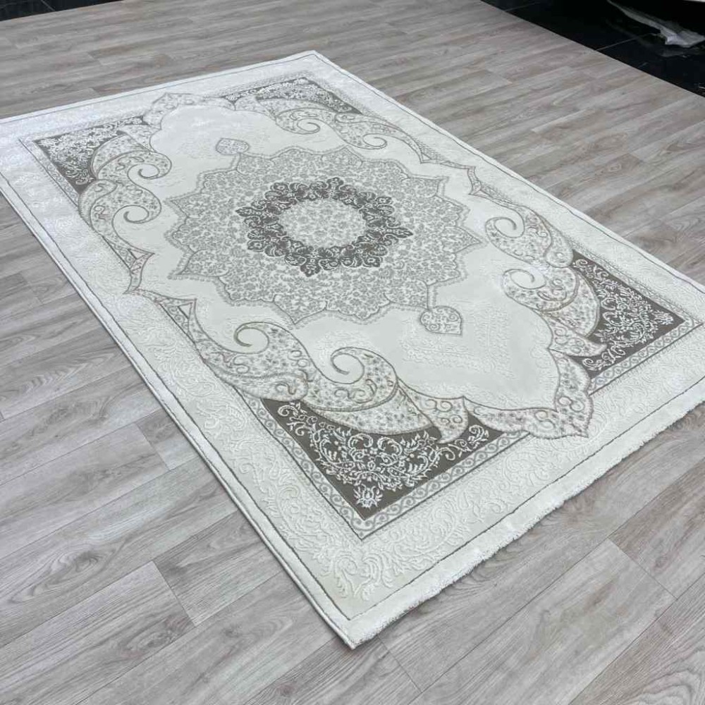سجاد تركي باريس مودرن ناعم 0DS90Z ايفوري بيج فاتح مقاس 200*200