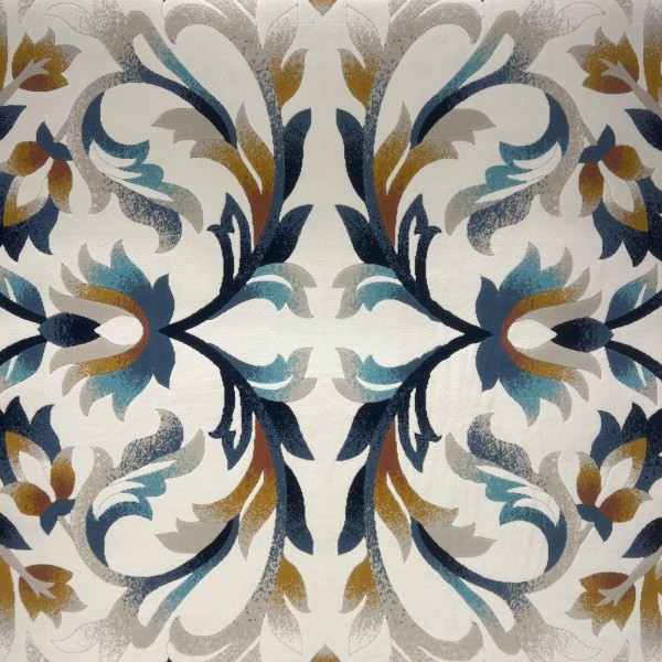 سجاد رمادا نقش كوري تركي A334A سماوي غامق مقاس 250*350