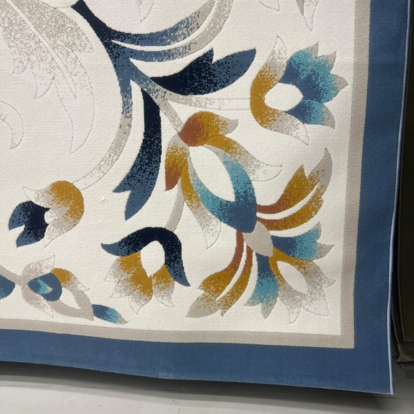 سجاد رمادا نقش كوري تركي A334A سماوي غامق مقاس 250*350