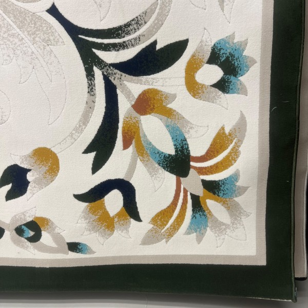 سجاد رمادا نقش كوري تركي A334A اخضر مقاس 100*300