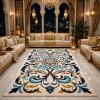 سجاد رمادا نقش كوري تركي A173A كحلي مقاس 150*220