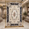 سجاد فرساي نقش فرنسي تركي MN87A ابيض كحلي مقاس 150*220