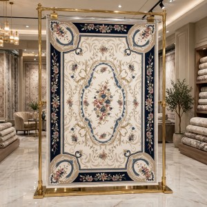 سجاد فرساي نقش فرنسي تركي MN87A ابيض كحلي مقاس 150*220