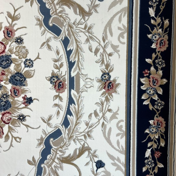 سجاد فرساي نقش فرنسي تركي MN87A ابيض كحلي مقاس 150*220
