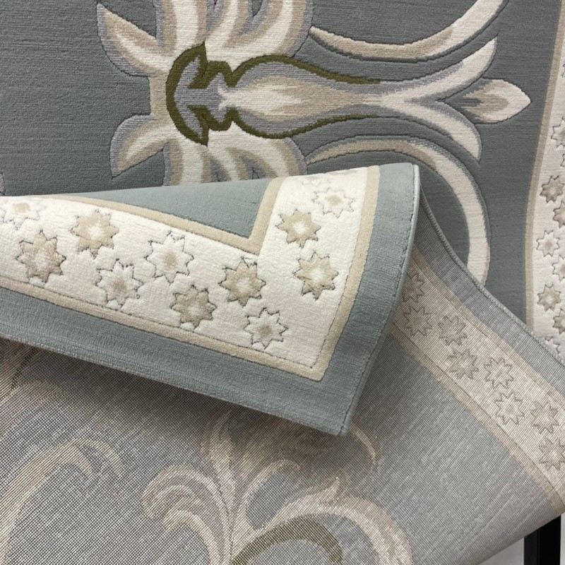 سجاد تركي ديلوكس 9770A كريم سماوي مقاس 250*350