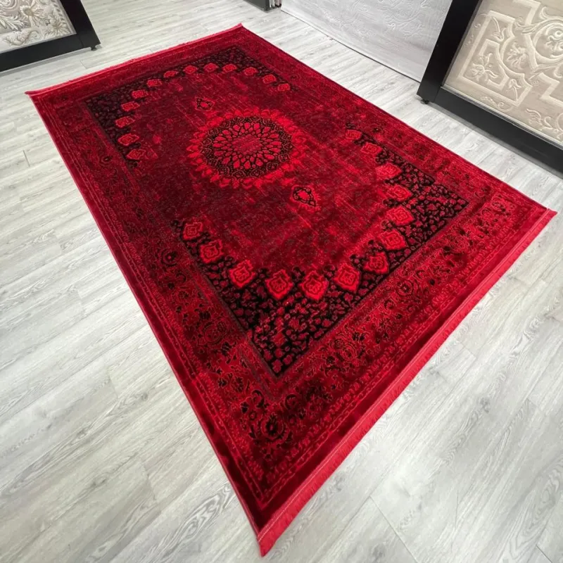 سجاد تركي بخارى قندهار افغاني P1619 احمر غامق مقاس 400*600