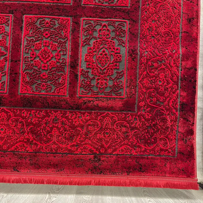 سجاد تركي بخارى قندهار افغاني P1620 احمر غامق مقاس 50*80