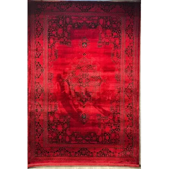 سجاد تركي بخارى قندهار افغاني P1448 احمر غامق مقاس 100*400