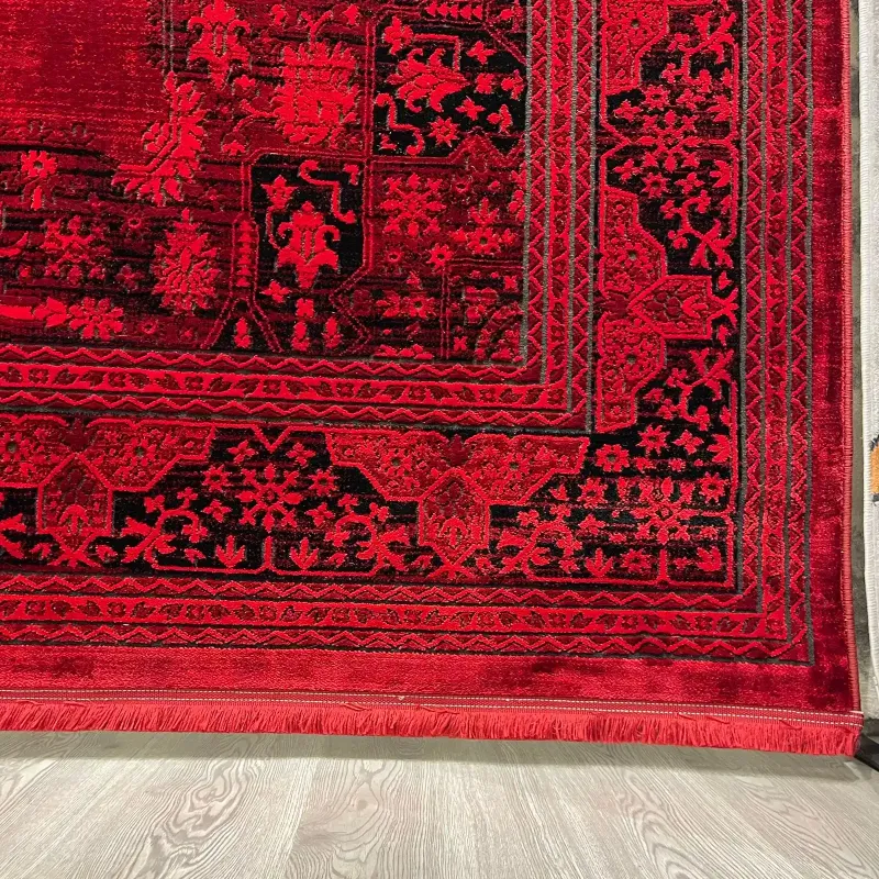 سجاد تركي بخارى قندهار افغاني P1448 احمر غامق مقاس 100*200