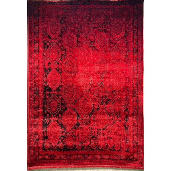 سجاد تركي بخارى قندهار افغاني P1455 احمر غامق مقاس 100*300