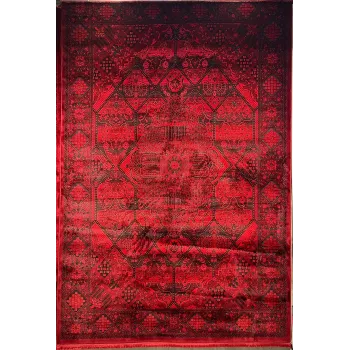 سجاد تركي بخارى قندهار افغاني P1661 احمر غامق مقاس 50*80