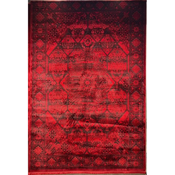 سجاد تركي بخارى قندهار افغاني P1661 احمر غامق مقاس 80*150