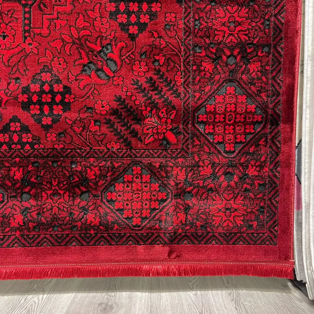 سجاد تركي بخارى قندهار افغاني P1661 احمر غامق مقاس 50*80