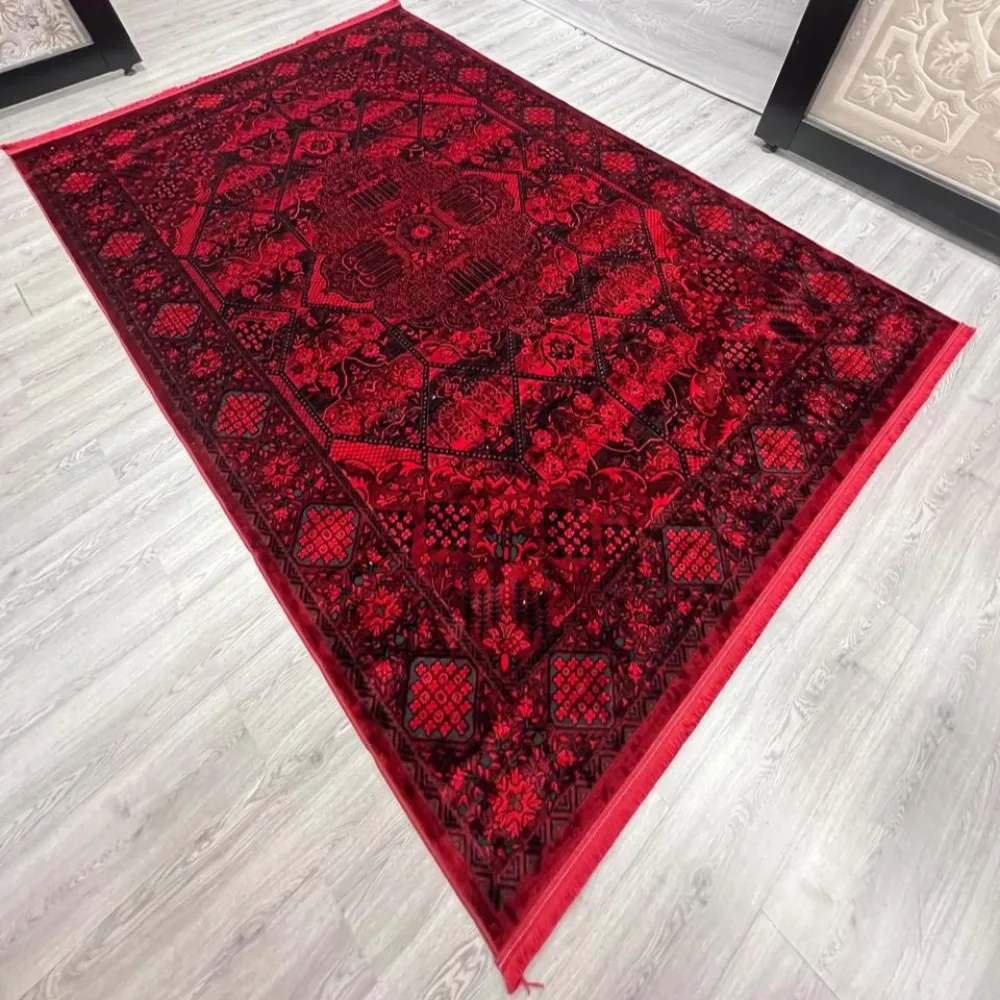 سجاد تركي بخارى قندهار افغاني P1661 احمر غامق مقاس 50*80