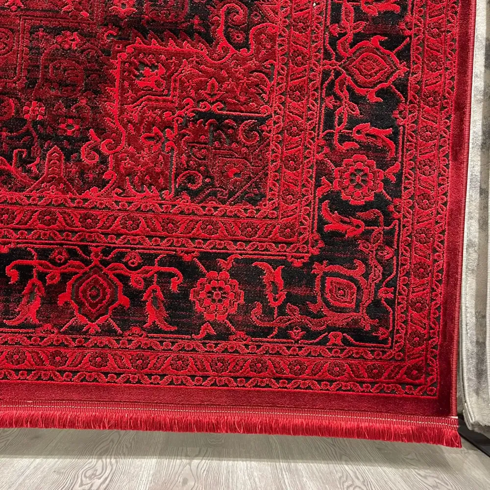 سجاد تركي بخارى قندهار افغاني P1664 احمر غامق مقاس 100*300