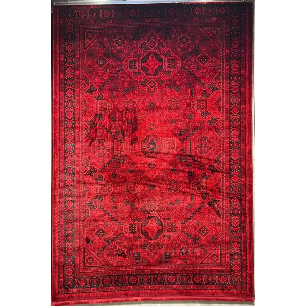سجاد تركي بخارى قندهار افغاني P1665 احمر غامق مقاس 50*80