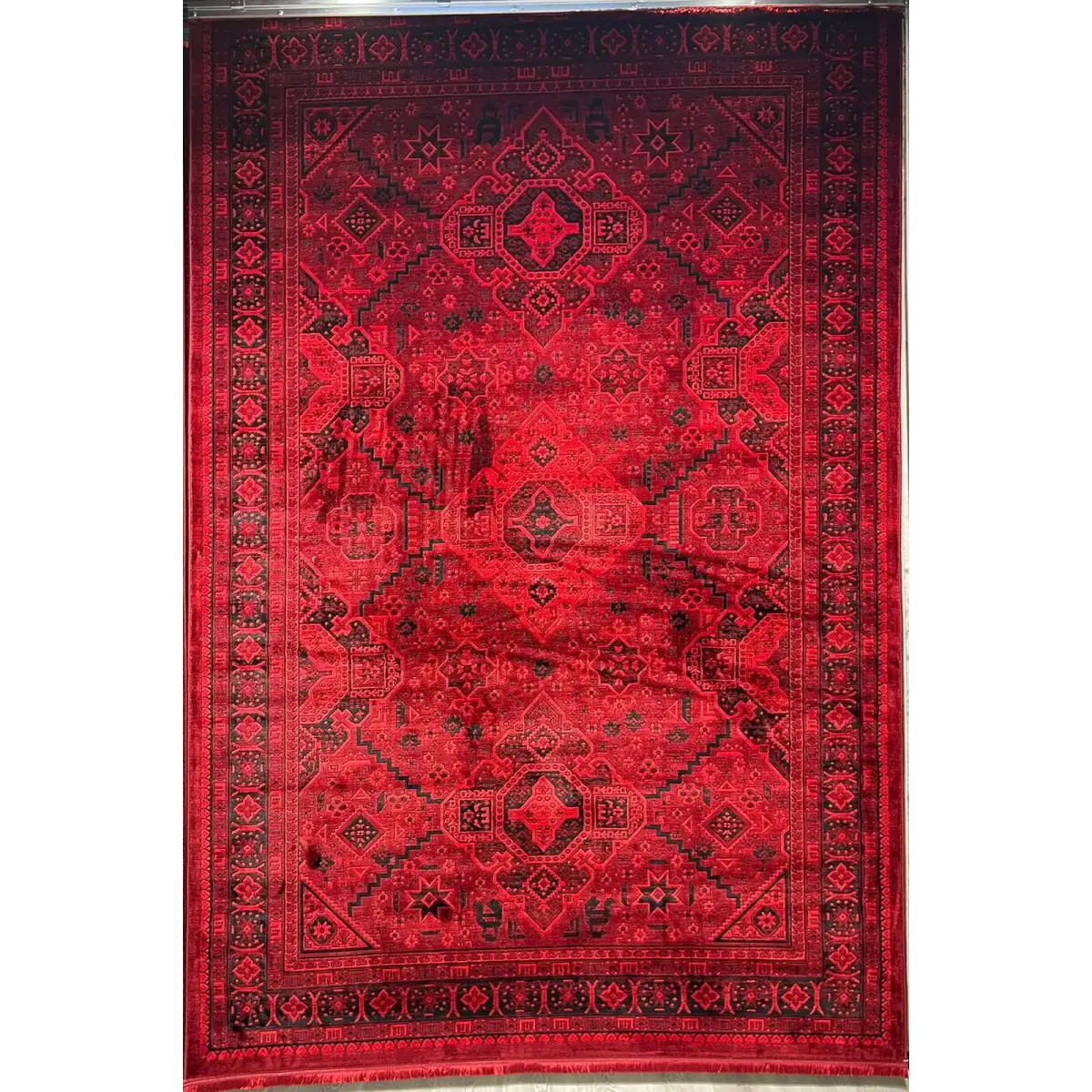 سجاد تركي بخارى قندهار افغاني P1665 احمر غامق مقاس 250*350