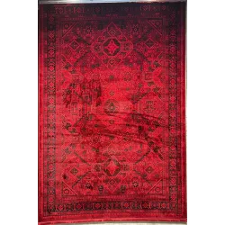 سجاد تركي بخارى قندهار افغاني P1665 احمر غامق مقاس 50*80
