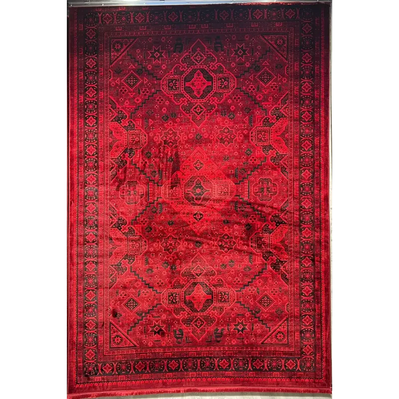 سجاد تركي بخارى قندهار افغاني P1665 احمر غامق مقاس 250*350