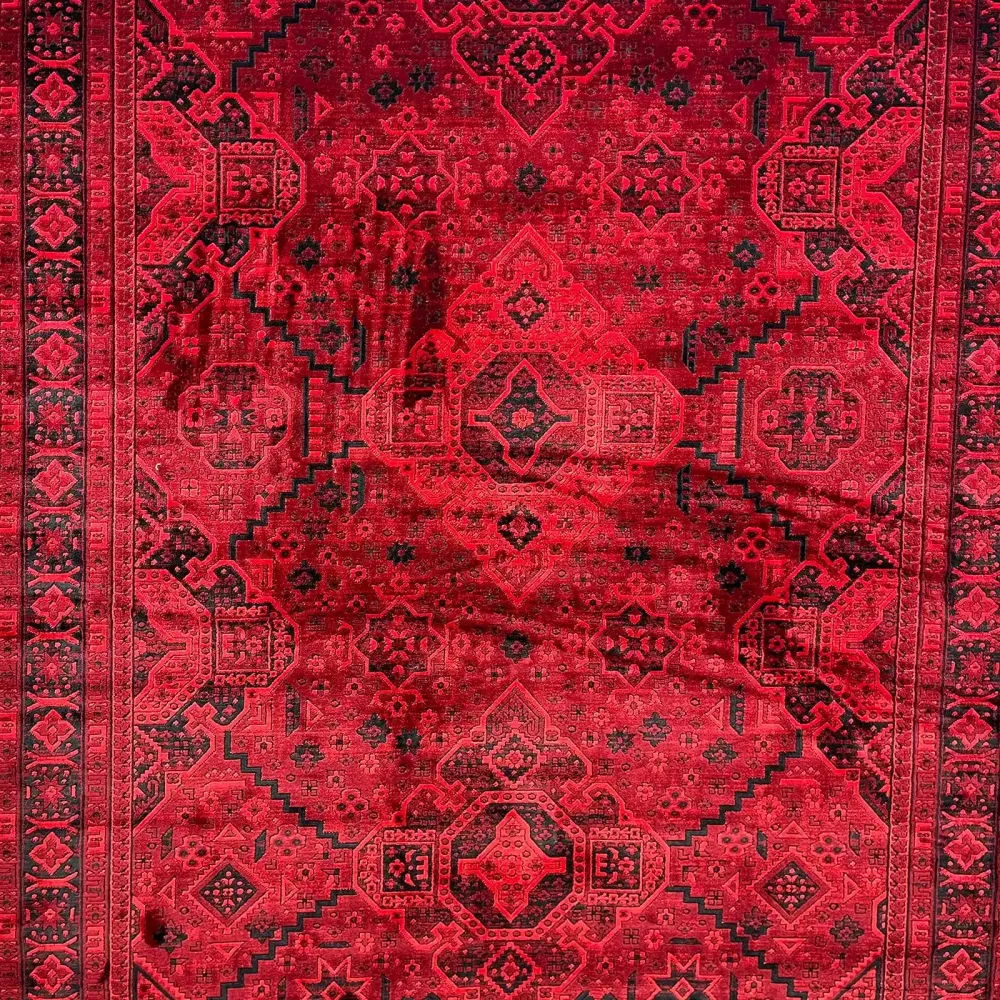 سجاد تركي بخارى قندهار افغاني P1665 احمر غامق مقاس 50*80
