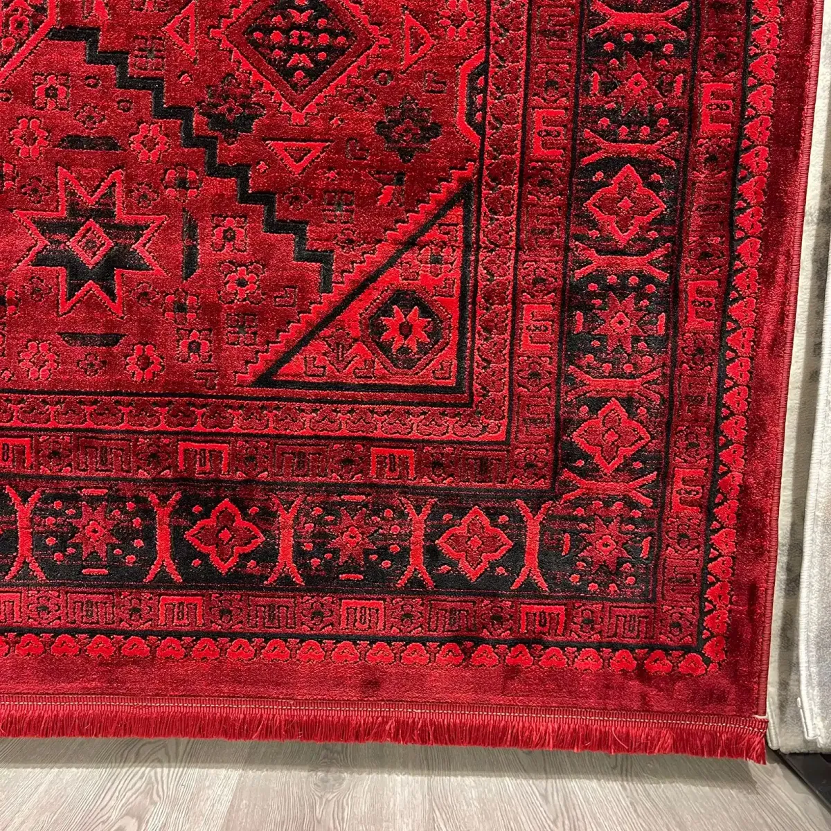 سجاد تركي بخارى قندهار افغاني P1665 احمر غامق مقاس 250*350