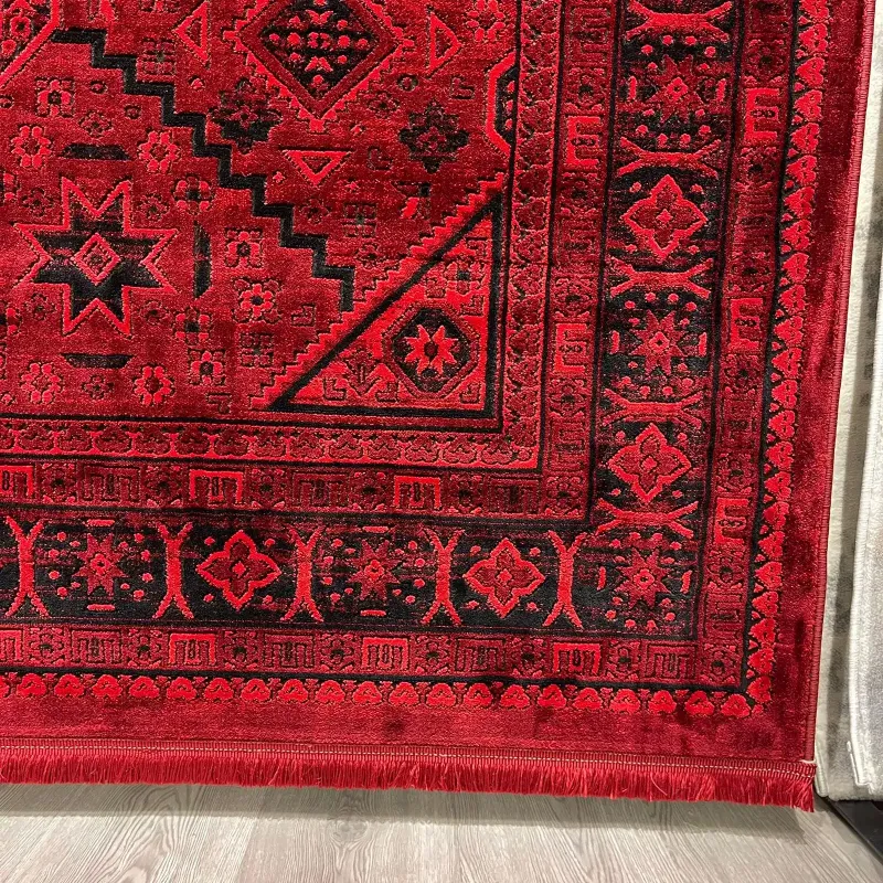سجاد تركي بخارى قندهار افغاني P1665 احمر غامق مقاس 250*350