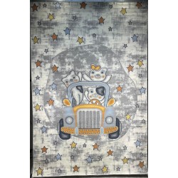 سجاد تركي اطفال كيدز 52644B اللون ابيض رصاصي فاتح مقاس 120*170